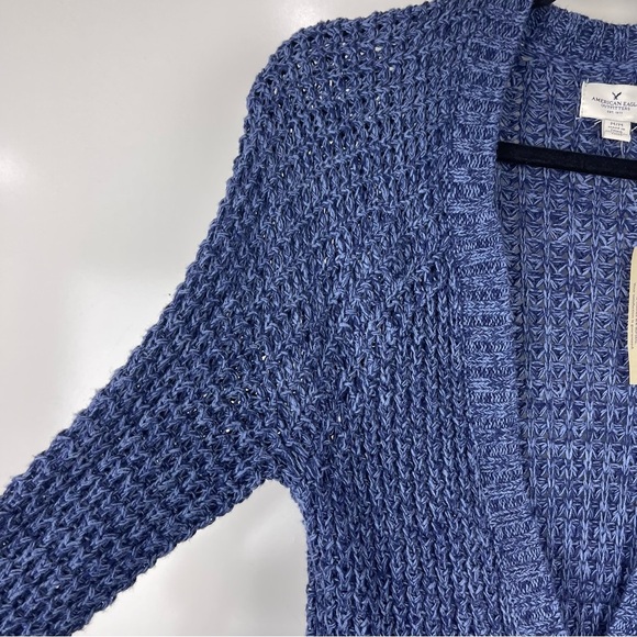 NEW American Eagle Long Cardigan Sweater Blue Pockets Knit Size Medium - Picture 5 of 8